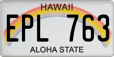 HI license plate EPL763