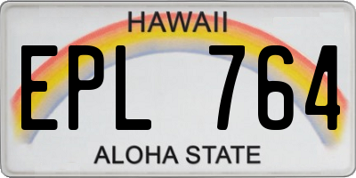 HI license plate EPL764