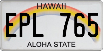HI license plate EPL765