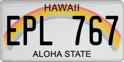 HI license plate EPL767