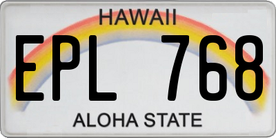 HI license plate EPL768