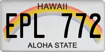 HI license plate EPL772