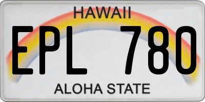 HI license plate EPL780