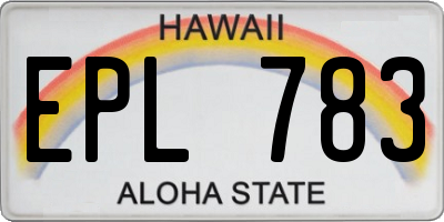 HI license plate EPL783