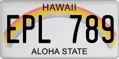 HI license plate EPL789
