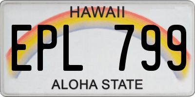 HI license plate EPL799