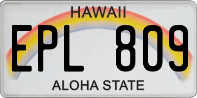 HI license plate EPL809