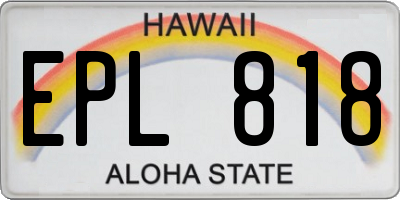 HI license plate EPL818