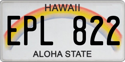 HI license plate EPL822