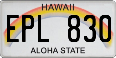 HI license plate EPL830