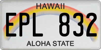 HI license plate EPL832