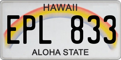 HI license plate EPL833
