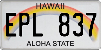 HI license plate EPL837
