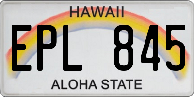 HI license plate EPL845