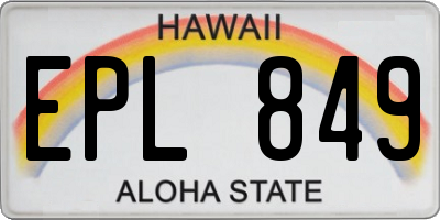 HI license plate EPL849