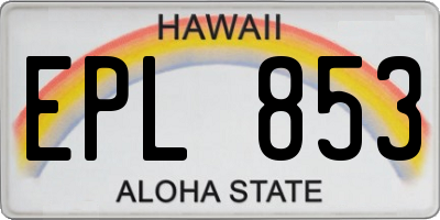 HI license plate EPL853