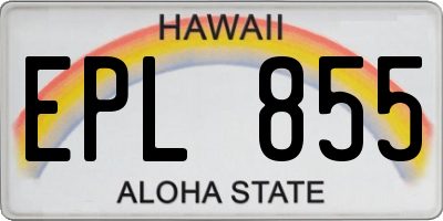 HI license plate EPL855