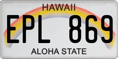 HI license plate EPL869