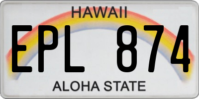 HI license plate EPL874