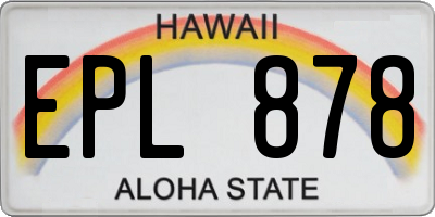 HI license plate EPL878