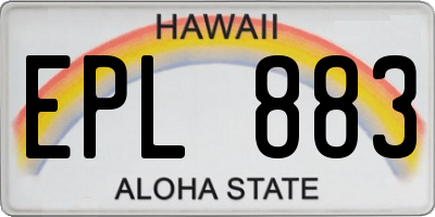 HI license plate EPL883