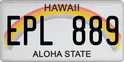 HI license plate EPL889