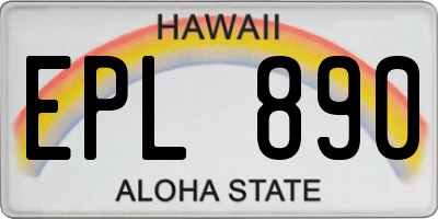 HI license plate EPL890
