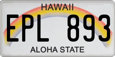 HI license plate EPL893