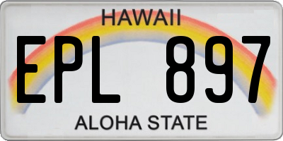 HI license plate EPL897