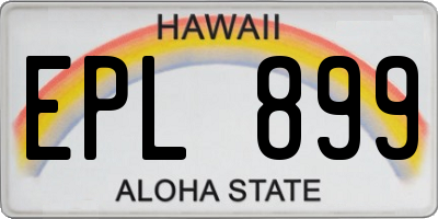 HI license plate EPL899