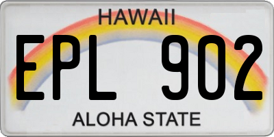 HI license plate EPL902