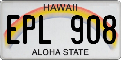 HI license plate EPL908