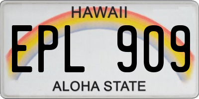 HI license plate EPL909