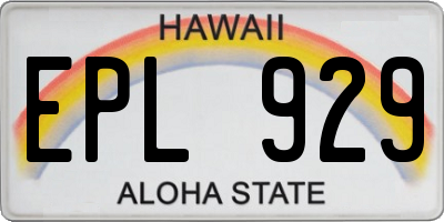 HI license plate EPL929