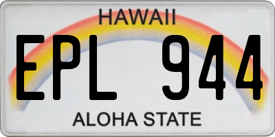 HI license plate EPL944