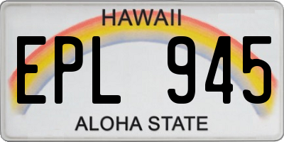 HI license plate EPL945