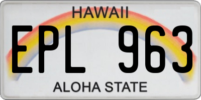 HI license plate EPL963
