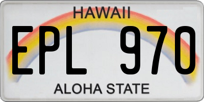 HI license plate EPL970