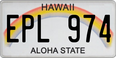 HI license plate EPL974