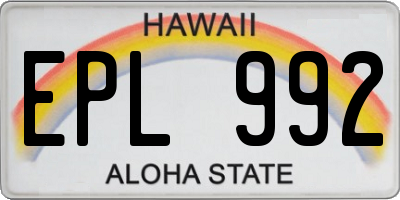 HI license plate EPL992