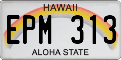 HI license plate EPM313