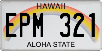 HI license plate EPM321