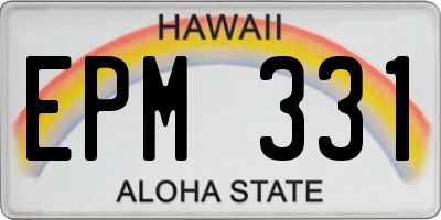 HI license plate EPM331