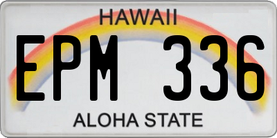 HI license plate EPM336