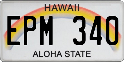HI license plate EPM340
