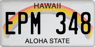 HI license plate EPM348