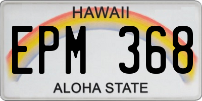 HI license plate EPM368
