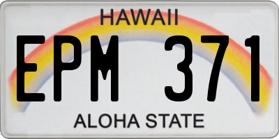 HI license plate EPM371