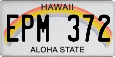 HI license plate EPM372
