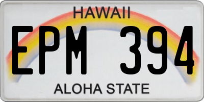 HI license plate EPM394